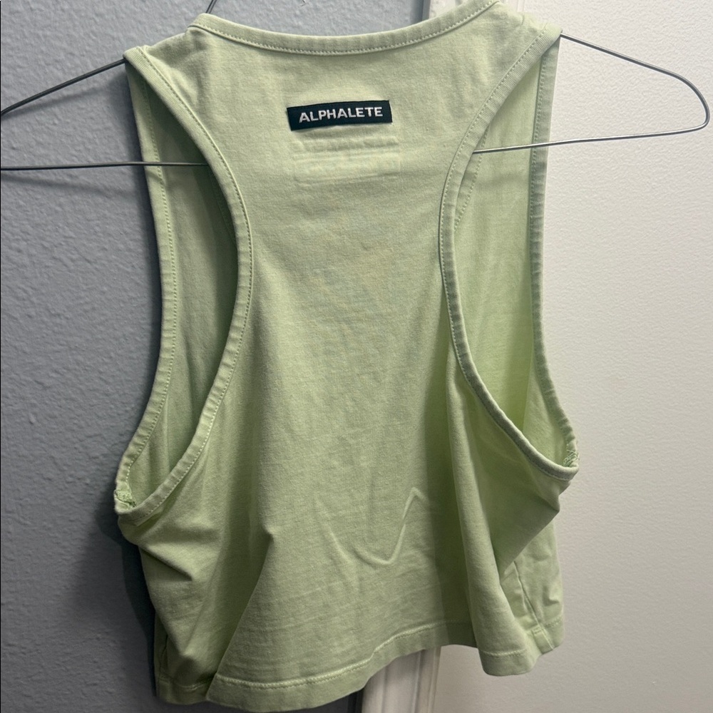 Alphalete Women's Pale Green Racerback Crop Tank